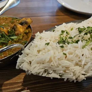 Mattar Mushroom and rice