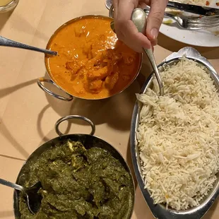 Saag Paneer and Butter Chicken