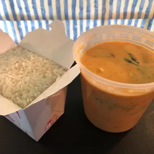 Chicken Red Curry ($11.95) and Rice ($2.00, not included)