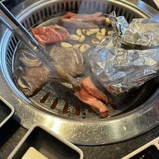 a variety of foods being prepared