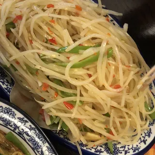 Shredded Potato with Green Bell Peppers