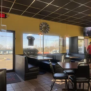 a man in a red shirt