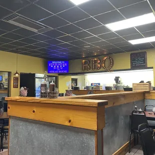 a man sitting at the counter