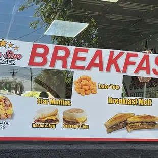 Breakfast menu