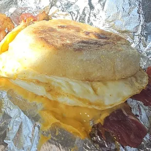 Beef bacon and egg star muffin