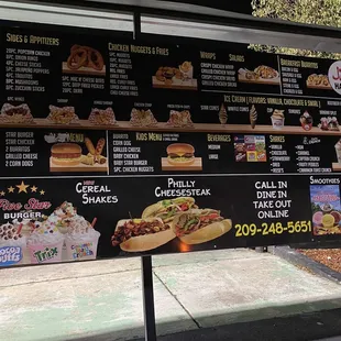 Drive-thru menu