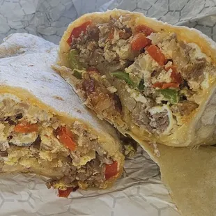 Steak breakfast burrito