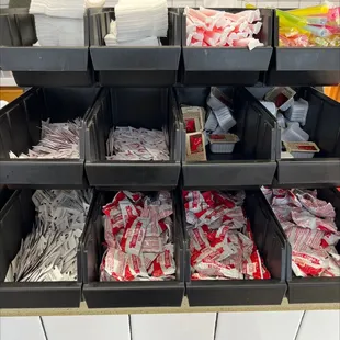 a display of food items