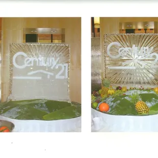 Ice Carving Century 21 Grand Opening - Chilled Shrimp, Crab Legs, Mussels and Oysters will be added around the base
