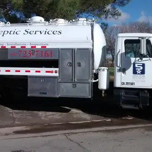 a service truck parked in a parking lot