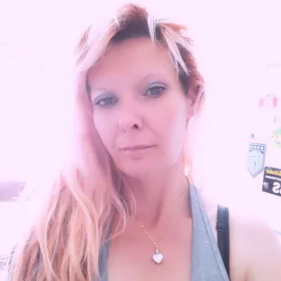 a woman with long blonde hair