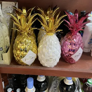 pineapples on a shelf