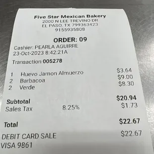 Five Star Mexican Bakery