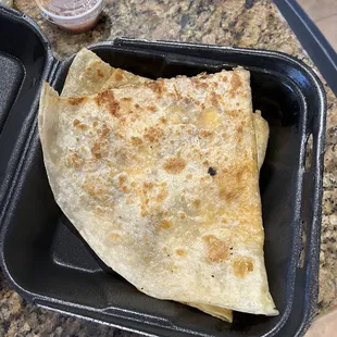 Could they at least cut it one more time?? If you were in a car, it would be very awkward to eat two big slabs.