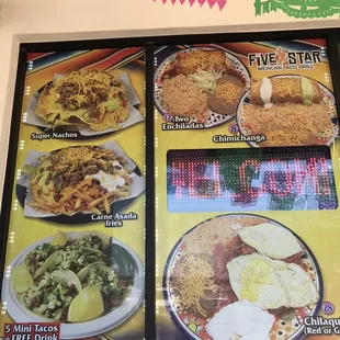 Portion of the menu