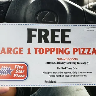 Winner, winner...free pizza for dinner