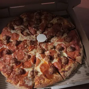 Pepperoni and sausage yummy