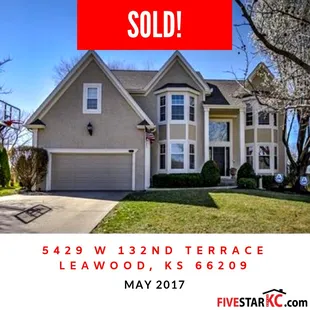 5429 W 132nd Terrace, Leawood, Kansas 66209 Subdivision: Wynnewood County: Johnson County, KS  Sold: May 2017