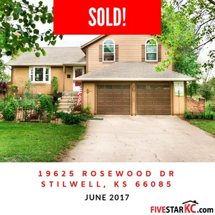 19625 Rosewood Drive, Stilwell, KS 66085 Subdivision: Sweetbriar Estates  County: Johnson County, KS  Sold: June 2017
