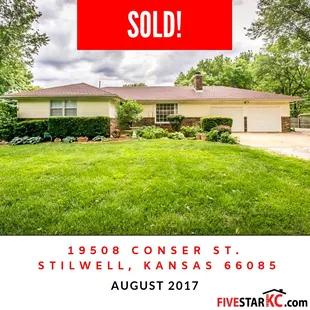 19508 Conser Street, Stilwell, KS, 66085 Subdivision: Melody View County: Johnson County, KS Sold: August 2017