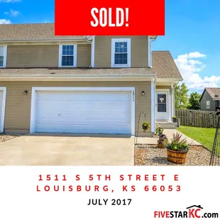 1511 S. 5th Street East, Louisburg, KS 66053 Subdivision: Starbrooke County: Miami County, KS Sold: July 2017