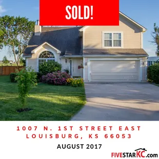 1007 N. 1st Street East, Louisburg, KS 66053 County: Miami County, KS Subdivision: Summerfield Farm Sold: August 2017