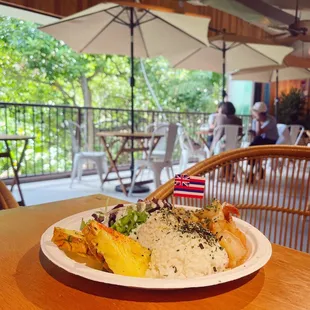 a plate of food on a table