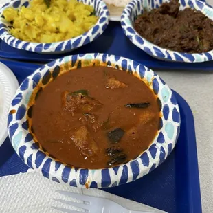 Kappa Fish Curry Beef Roast Appam