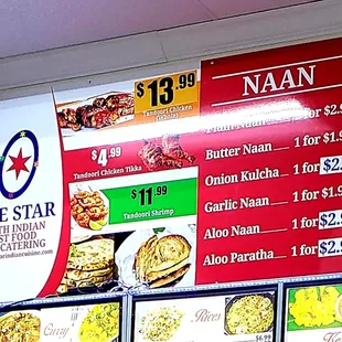 Naan prices.