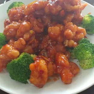 Orange Chicken - after a few bites. Still a TON left.