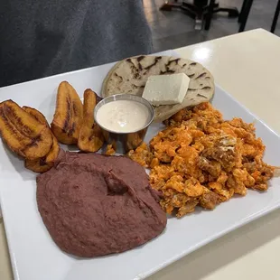 Chorizo and Eggs w/ Plantains and beans