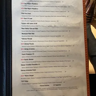 menu