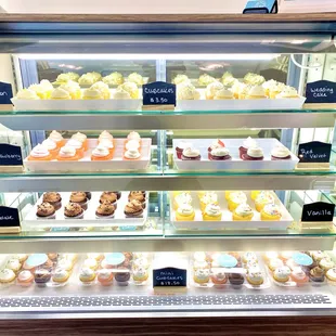 a display of cupcakes