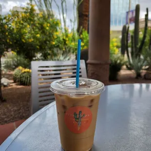 Seasonal Honey latte, delicious, really enjoyed sitting outside!