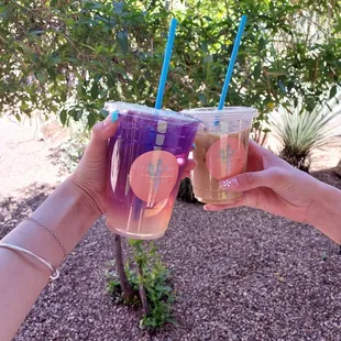 Tanzanite tea and salted carmel latte
