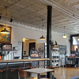 the interior of a coffee shop