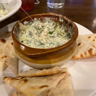 Spinach Dip with Pita Bread