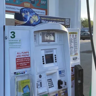 a gas pump at a gas station