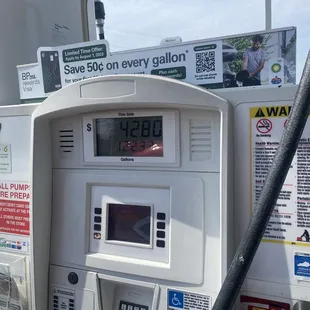 a gas pump at a gas station