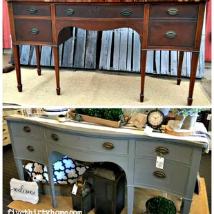 Before &amp; after using Miss Mustard Seed's Milk Paint.