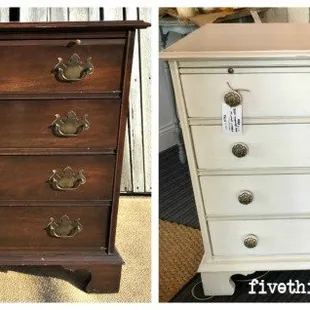 Before &amp; after using Miss Mustard Seed's Milk Paint.