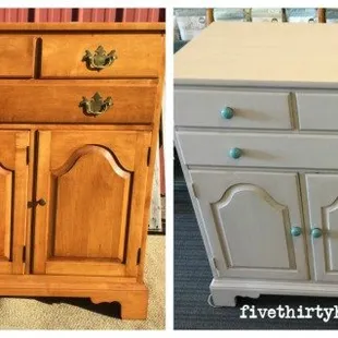 Before &amp; after using Miss Mustard Seed's Milk Paint.