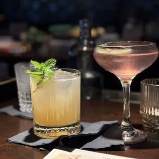 Cucumber-mint Rickey &amp; Cosmopolitan