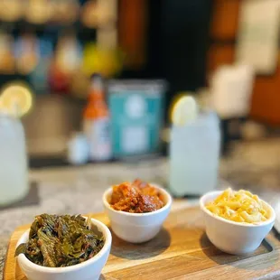 Greens, yams, mac n cheese