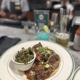 Oxtail and greens