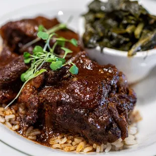 Smothered Oxtails w/ Collard Greens