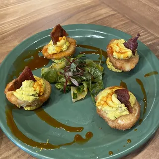 Deep Fried Bacon Deviled Eggs