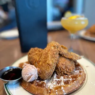Chicken and waffles