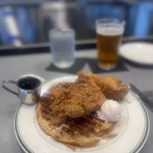 The chicken n waffle was yummy