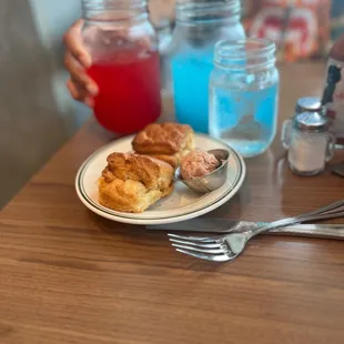 biscuits and strawberry butter